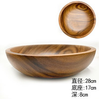 创信日式相思木碗儿童家用宝宝婴儿复古实木小饭碗木质餐具木头碗套装 28*8