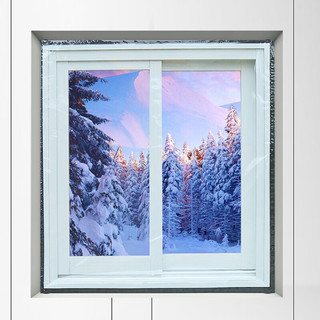 海斯迪克 窗户挡风透光保暖帘 门窗保温帘 加厚高透0.5×1.0m/2件 gny-182