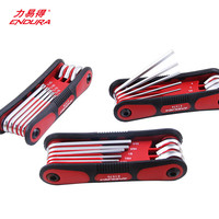 力易得8件公制折叠平头内六角 6角扳手六方扳手螺丝刀便携套装EA1574