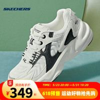 斯凯奇（Skechers）踏浪小白鞋丨Skechers2023夏季情侣款老爹鞋低帮运动休闲鞋 117362-WBMT 白色/蓝色/多彩色 38