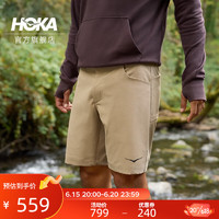 HOKA ONE ONE男款徒步短裤Sky Short轻量舒适灵活防泼水 沙色 S