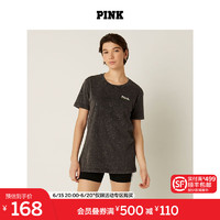 维多利亚的秘密 PINK 学院风短袖T恤 4DU8黑色/logo 11076367 S