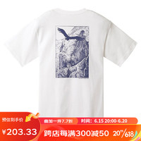 mont·bell短袖男女通用夏季梨皮棉断崖印花透气T恤 2104753 WT白色 XL
