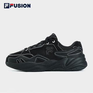 FILA 斐乐 FUSION斐乐潮牌FLASH男鞋复古潮鞋2023秋轻户外跑步鞋运动鞋 黑-BK 40