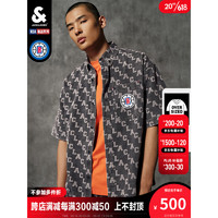 杰克·琼斯（JACK&JONES）夏季NBA洛杉矶快船队联名款oversize版型衬衫223359005 中灰牛仔-A17 170/92A/S