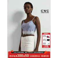 C'N'CCNC女装23年春夏新款吊带衫女士时尚蕾丝花边内搭 蓝色花版 S（160/80A）