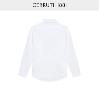 CERRUTI 1881男装春夏新品纯色商务休闲棉麻长袖衬衫男C4765EI061 白 39