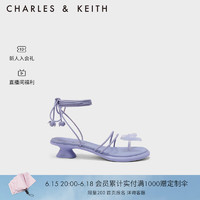 CHARLES&KEITH23夏季新品CK1-60280392蝴蝶绑带夹趾凉鞋女鞋 Lilac浅紫色 34