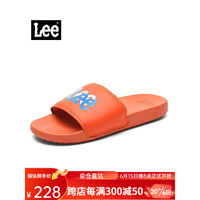 Lee拖鞋男2023夏季新款百搭一字拖男户外防滑耐磨运动沙滩凉拖鞋子男 橙色 39