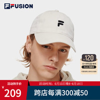 FILA 斐乐 FUSION斐乐棒球帽中性2023时尚休闲遮阳帽鸭舌帽 米白-IV XS