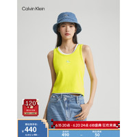 Calvin Klein Jeans23春夏男女同款印花修身针织背心J323716 LRE-荧光黄 S