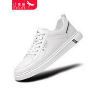 红蜻蜓红蜻蜓男鞋低帮休闲鞋平底滑板鞋男品牌软皮小白鞋男 C0TT02622