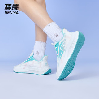 森馬（Senma）飞织鞋女鞋春夏运动鞋女网面运动鞋女士慢跑步鞋子女 白绿色(女鞋)G款AB-BK882WG 37