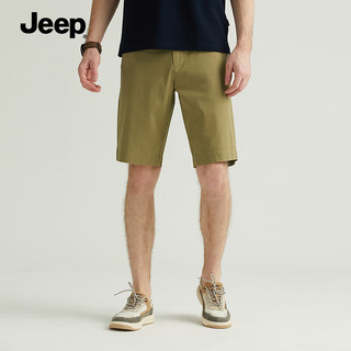 Jeep（吉普）时尚男装夏季新品舒适百搭休闲短裤轻薄透气五分裤子男 238卡其 XL