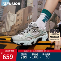 FILA FUSION斐乐潮牌ANCERUS PLUS女鞋复古潮鞋2023夏轻便休闲鞋透气 斐乐白/冰灰-WI 35.5