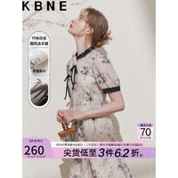 KBNE连衣裙女裙子新中式旗袍kbne2023夏装法式网红流行显瘦裙 浅米色 XL