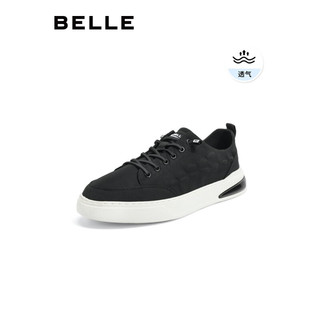 百丽（Belle）618布鞋男2023夏季新款商场款舒适百搭休闲鞋7XH01BM3 黑色 38
