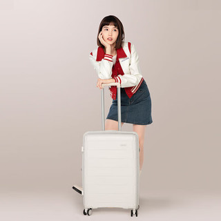 美旅 箱包拉杆箱时尚休闲行李箱旅游登机箱万向轮旅行箱NI8奶白色20英寸