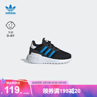 adidas阿迪达斯官方三叶草LA TRAINER LITE男婴童经典网面学步鞋 黑/白/蓝 23(130mm)