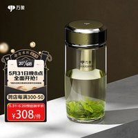 WANXIANG 万象 银离子抗菌单层玻璃杯商务高档水杯便携车载茶杯TU56夜光黄470ml