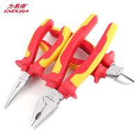 力易得VDE双色绝缘钢丝钳8英寸 尖咀钳斜口钳电工老虎钳斜口钳 E5363