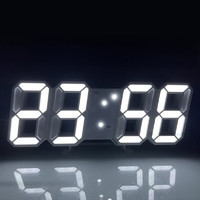 HPANPAN3D数字闹钟clock 创意智能感光LED 白灯