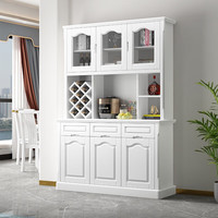 贵妃实木间厅柜客厅玄关柜门厅柜装饰隔断酒柜中式双面屏风现代储物柜 实木组合柜1.2米 白色