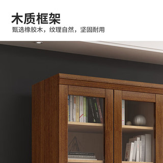 中伟（ZHONGWEI）书柜简约木制落地置物架简易学生卧室组合三门书柜家用靠墙书橱