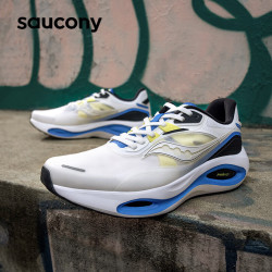 saucony索康尼火鸟3跑鞋男透气减震支撑跑步鞋慢跑运动鞋白兰黑41