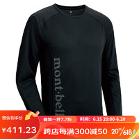 mont·bell户外超薄长袖t恤男款夏季运动健身透气速干上衣 1114450 CHBK炭黑色 M