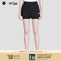 DESCENTE迪桑特 WOMENS TRAINING系列 女子梭织短裤 D3232THP37 BK-黑色 2XL(180/78A)