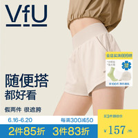 VFU假两件运动短裤防走光女外穿跑步健身休闲夏季薄款卫裤三分长 甜茶色 M