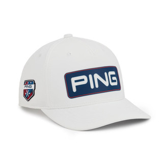 PING高尔夫球帽男士棒球帽限量版 23新款夏季户外遮阳帽巡回赛职业款 36654-101 白色