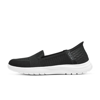 斯凯奇Skechers Slip ins闪穿低帮鞋女鞋136541 黑色/白色/BKW 38.5