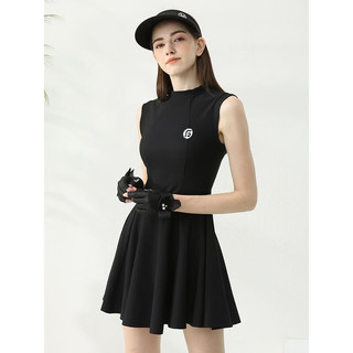 FVQA品牌高尔夫连衣裙女士夏季透气套装上衣修身显瘦GOLF运动网球服装 白色 配同色打底裤 S