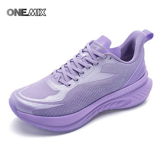 ONEMIX避震鞋轻量运动跑步鞋2023网面透气运动鞋男专业跑步鞋女 玛莎紫 36