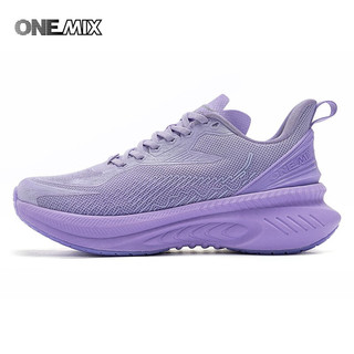 ONEMIX避震鞋轻量运动跑步鞋2023网面透气运动鞋男专业跑步鞋女 玛莎紫 36