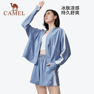 骆驼（CAMEL）户外防晒衣2023春夏女upf50冰感风衣防晒服皮肤衣 A23BA6K104，燕麦灰 XL