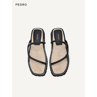 Pedro拖鞋23夏季新款女鞋复古细带外穿沙滩凉拖鞋PW1-66680039 黑色 35