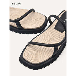 Pedro拖鞋23夏季新款女鞋复古细带外穿沙滩凉拖鞋PW1-66680039 黑色 35