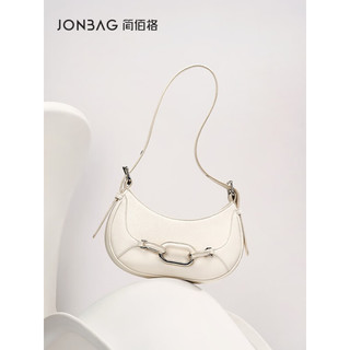 简·佰格（JONBAG）2023新款链条单肩包小众原创设计新月包时尚单肩腋下包生日礼物 白色  单品
