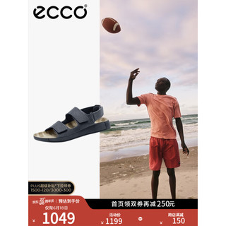 爱步（ECCO）凉鞋男 2023年新款真皮防滑魔术贴凉皮鞋男 科摩500944 钛灰色50094402244 42