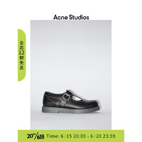 Acne Studios 男士Face表情皮革搭扣鞋BD0276 黑色 40