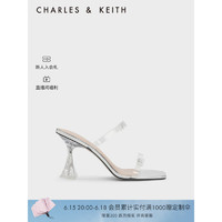 CHARLES&KEITH23夏季新品CK1-60920343蝴蝶结饰外穿时装凉拖女 Silver银色 40