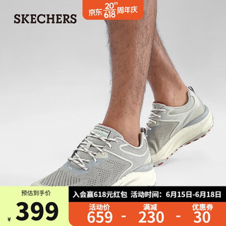 SKECHERS 斯凯奇 男休闲鞋237336C 灰色/红色/GYRD 43