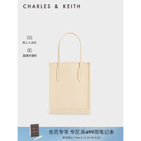 CHARLES & KEITH CHARLES&KEITH23;夏季新品CK2-30671515拼色手提斜挎托特包女 Beige米色 S