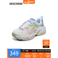 斯凯奇（Skechers）撞色老爹鞋厚底增高休闲运动鞋女鞋896115 白色/多彩色/WMLT 35