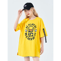 B.Duck小黄鸭短袖T恤女2023年夏季新款宽松时髦经典活力黄减龄潮t 黄色 XS