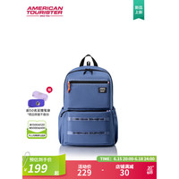 AMERICAN TOURISTER 「新品」大口袋书包女初中生双肩包男轻便减负大容量背包NJ8 海军蓝