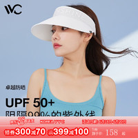 VVC遮阳帽男女夏季新款防晒帽防紫外线镂空绣花太阳帽透气空顶帽子 简约白
